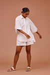 PLEATED UMBRELLA SLEEVES SHIRT & SHORTS